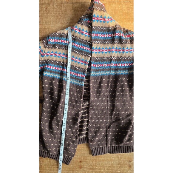 Vintage hand knit Brown Chaps cardigan with belt women's size petite medium - Picture 8 of 12